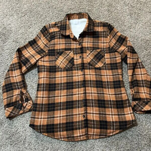 Miss Posh Womens Shacket Size M Sherpa Lined Plaid Utility Shirt Jacket Pockets‎